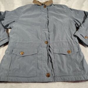 LL Bean Parka Jacket Women's Petite L Navy Blue Gore-Tex Primaloft Hiking Walks